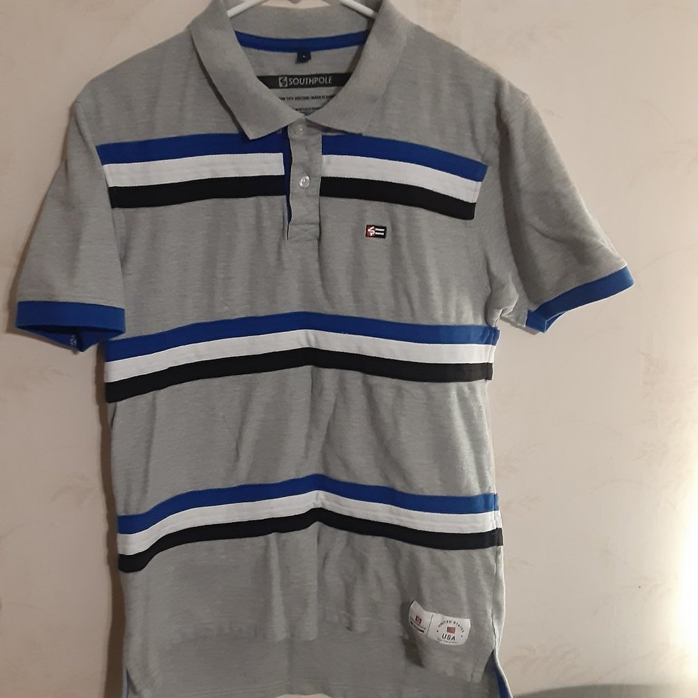 5/$20 Southpole Boy's Striped Polo Shirt in Size L